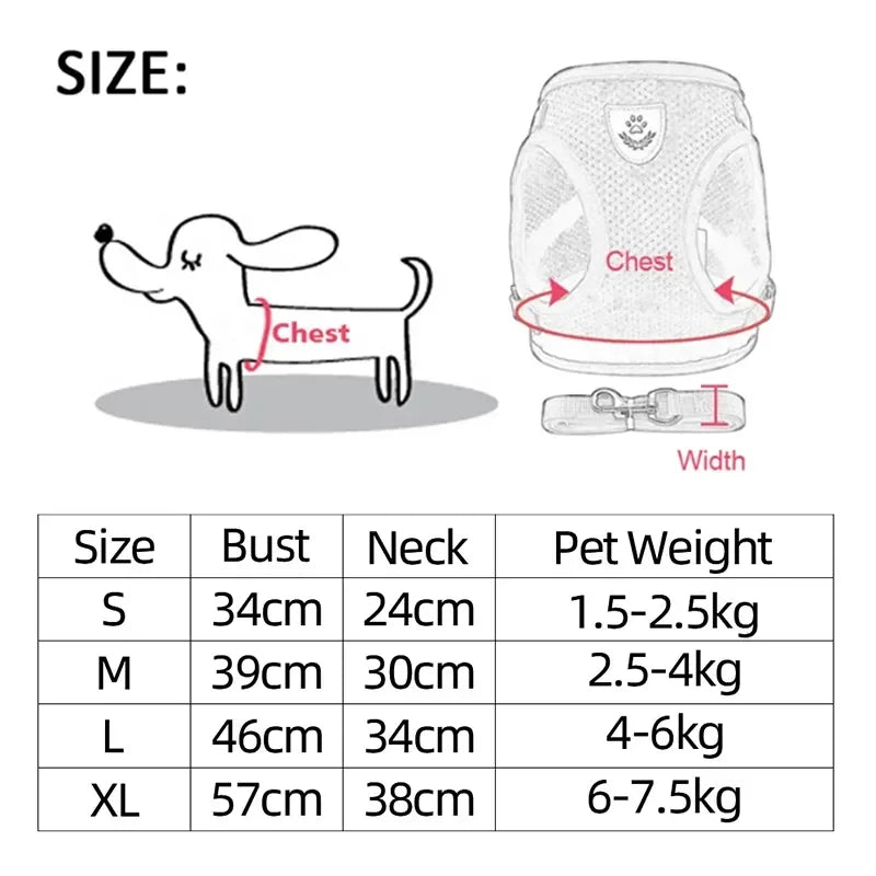 Pet Harness Vest Walking Lead Leash
