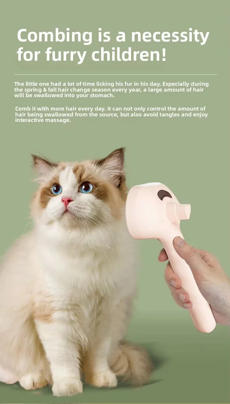 Pet Steam Spray Grooming Brush