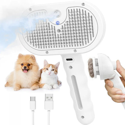 Pet Steam Spray Grooming Brush
