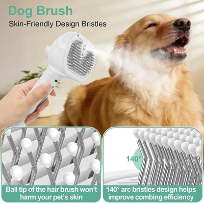 Pet Steam Spray Grooming Brush