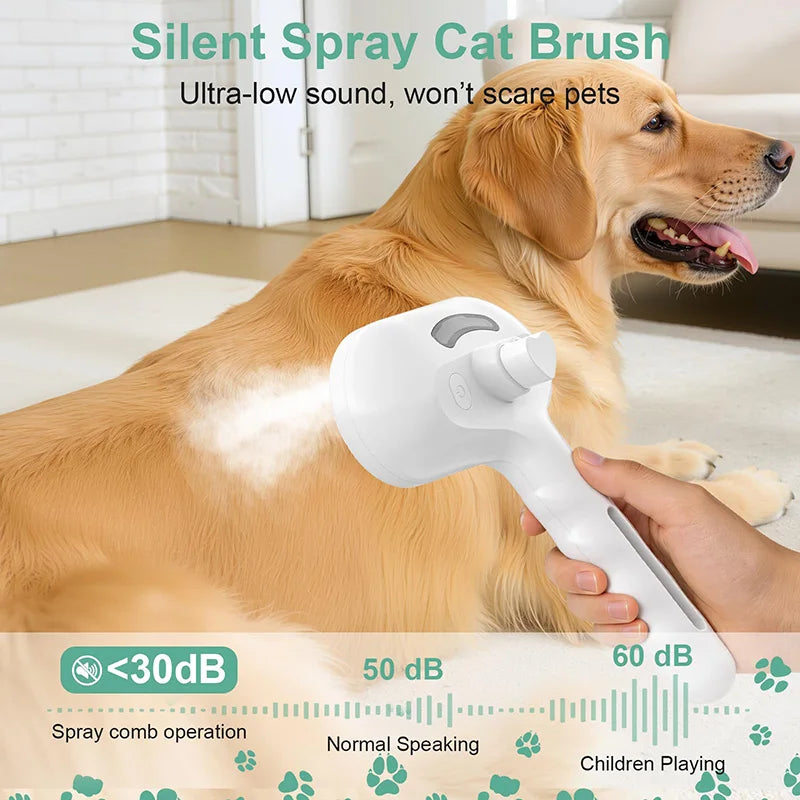 Pet Steam Spray Grooming Brush